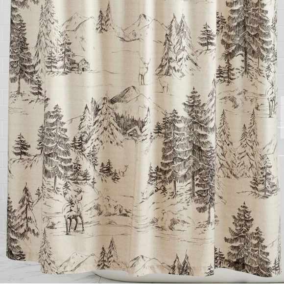 NWT Pottery Barn Rustic Forest 100% Cotton Shower Curtain 72×72" - Picture 2 of 12